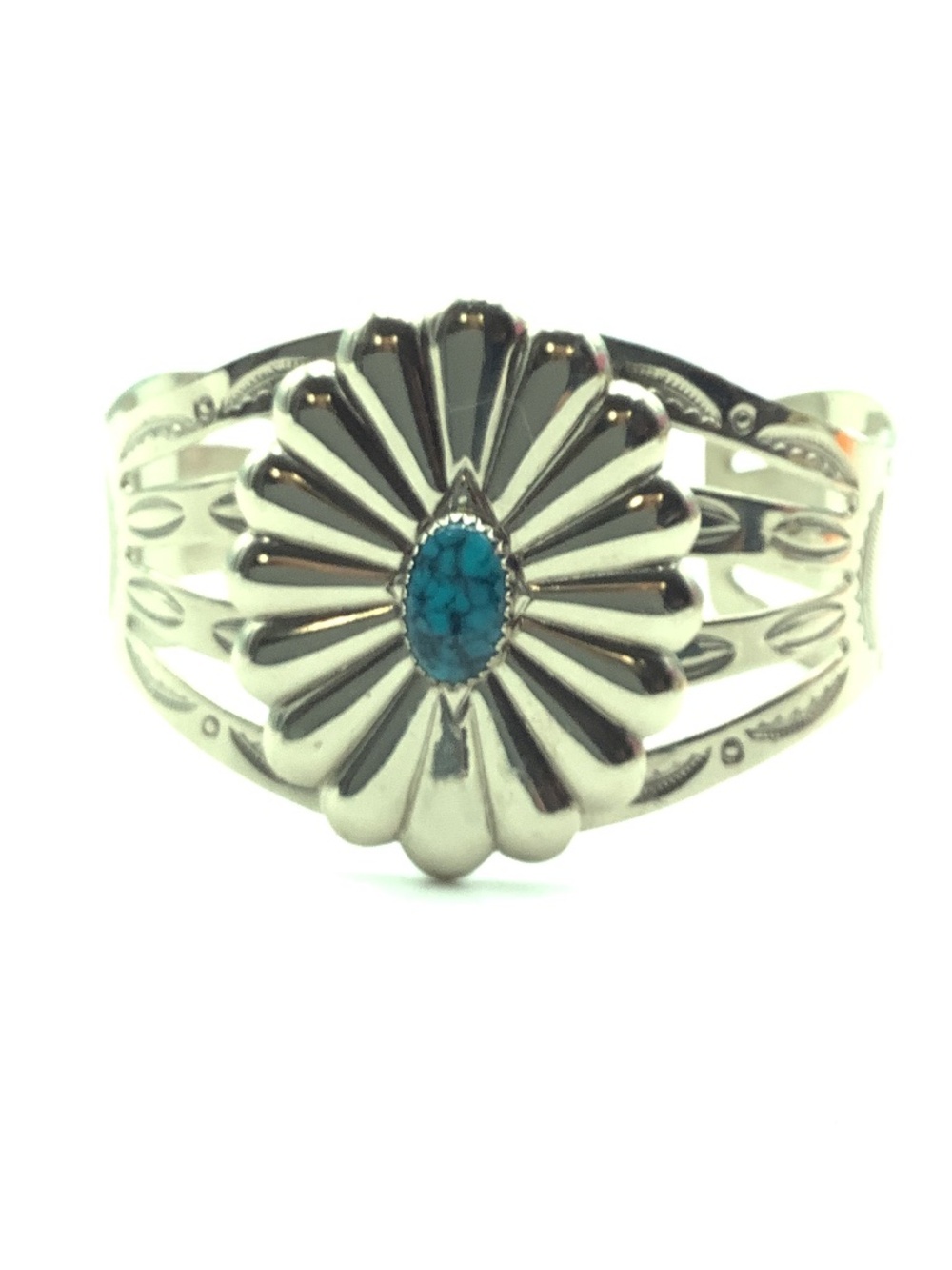Bell Nickel Silver & Turquoise Cuff Bracelet